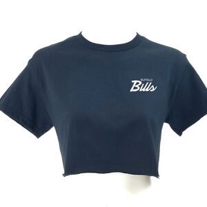 BUFFALO BILLS Double Script Retro Logo NFL Cropped Crop Top Football Jersey Tee